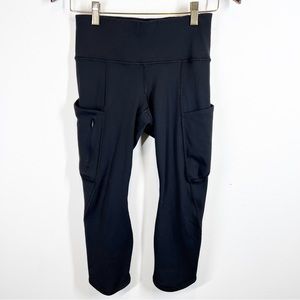 Athleta Black Cropped Tights Leggings Petite